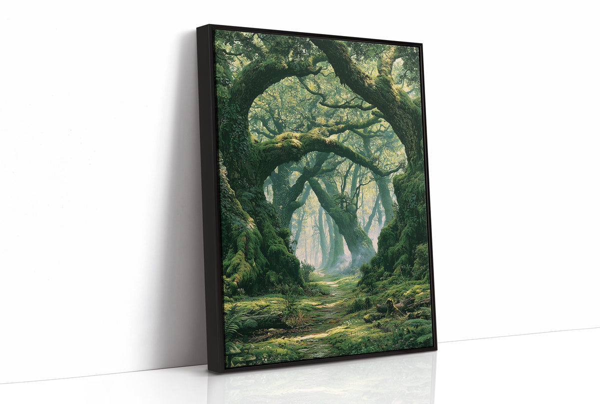 The Mossy Archway — Ancient Forest Path Painting