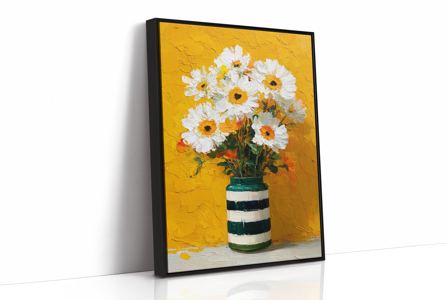 Tuesday Daisies in a Striped Vase