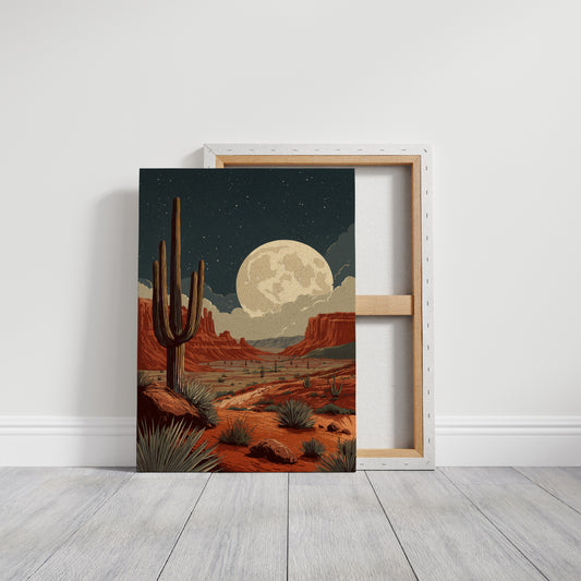 Saguaros Bow To Desert Moonlight