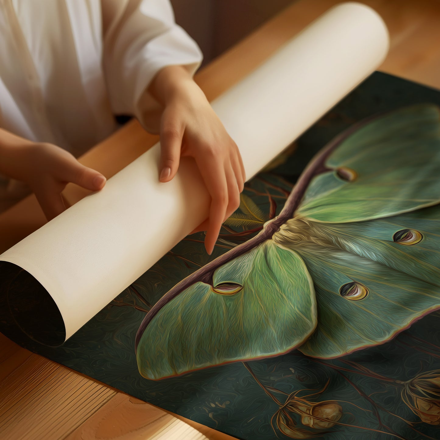 Midnight Moth Among Faded Blooms