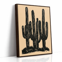 Saguaro Silhouettes At Dusk
