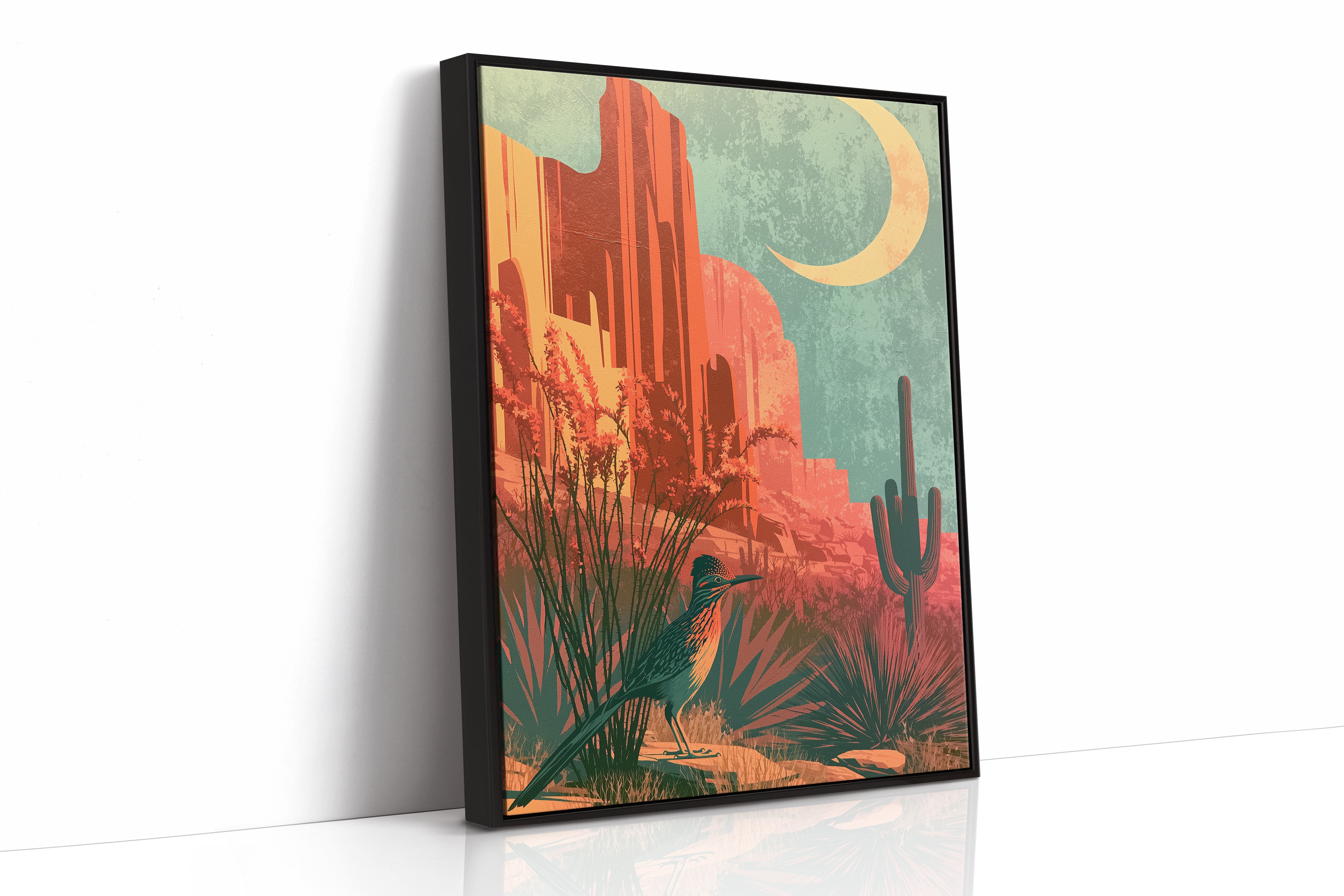 Roadrunner Under Canyon Moon
