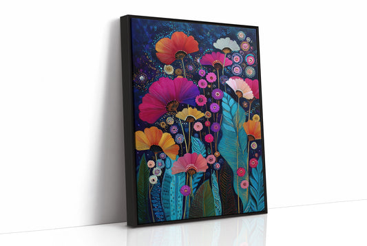 Midnight Garden Blooms Electric Dreams