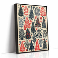 Scandinavian Winter: Linocut Forest