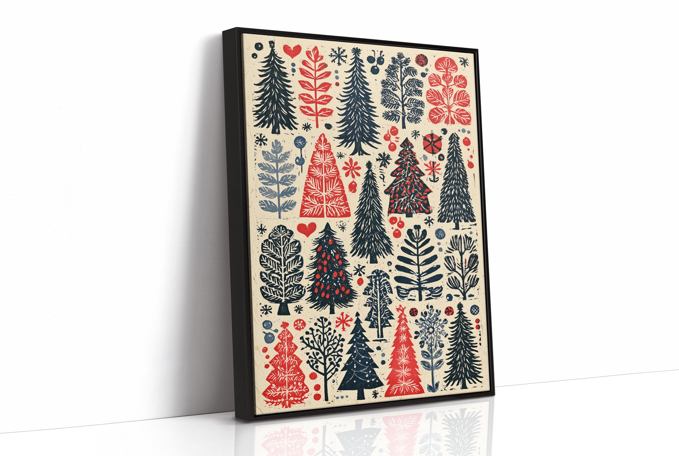 Scandinavian Winter: Linocut Forest