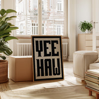 Yeehaw Mosaic Western Shout in Black
