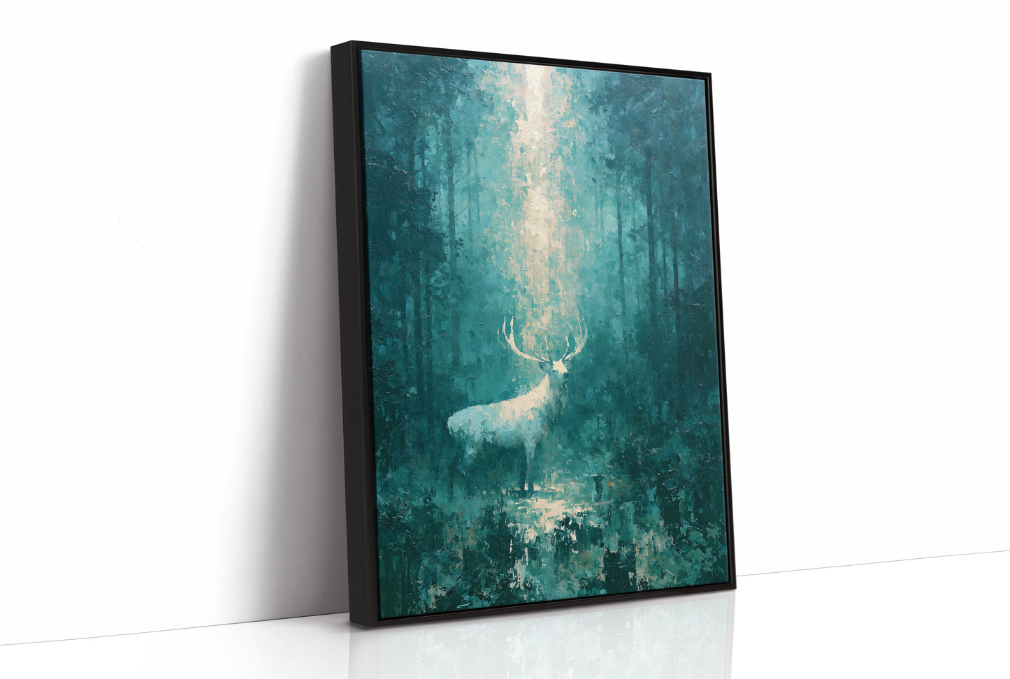 White Stag in the Emerald Glow