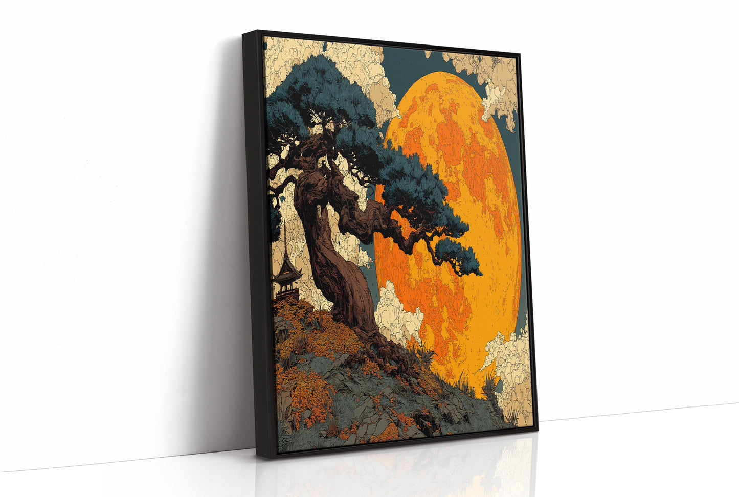 Pine Beneath a Giant Moon