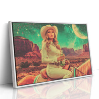 Moonlit Cactus Rose Rides West