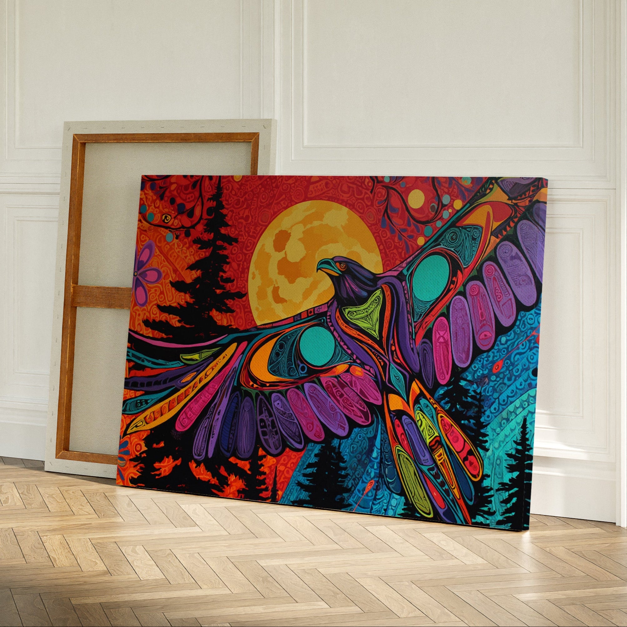 Moonlit Raven Paints Sacred Skies