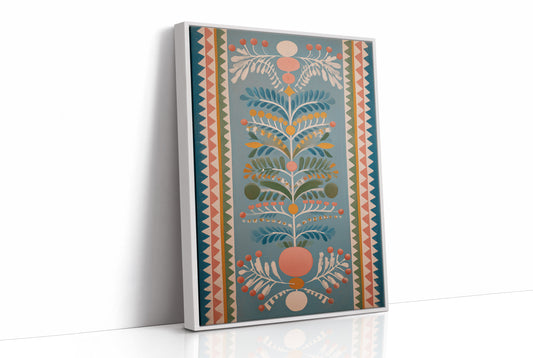 Folk Bloom in Summer Blue
