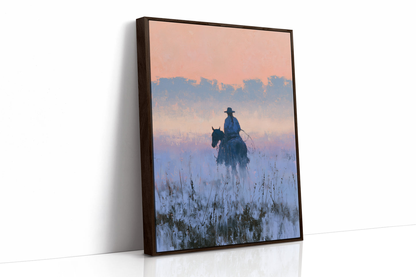 Rider Fading Into Dusk Haze