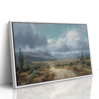 Storm Gathers Over Desert Path