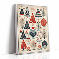 Scandinavian Folk-Art Christmas Trees Pattern