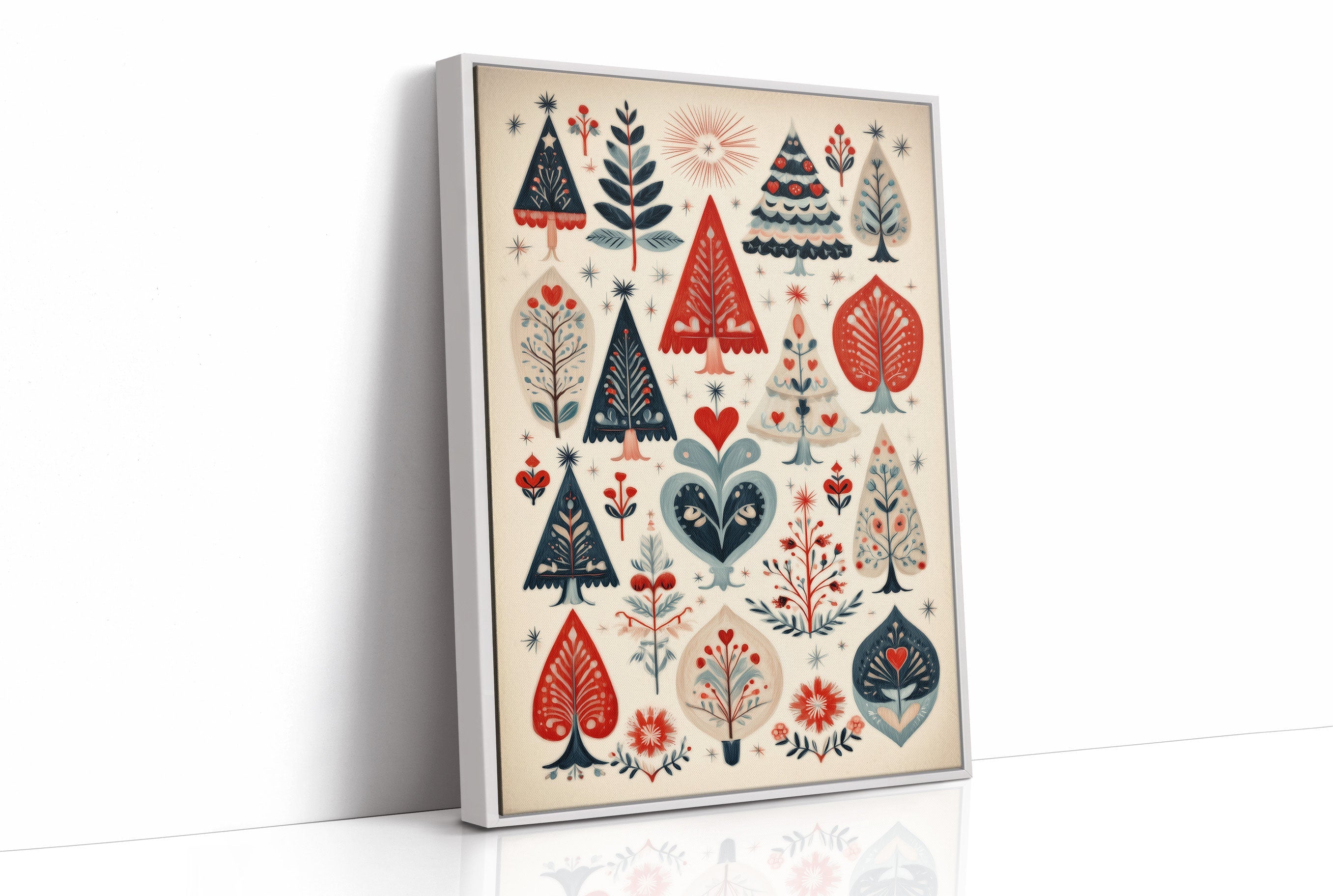Scandinavian Folk-Art Christmas Trees Pattern
