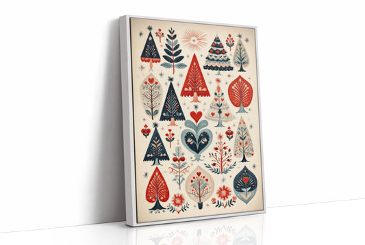 Scandinavian Folk-Art Christmas Trees Pattern