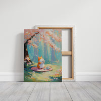 Fox Tea Party In Spring Forest