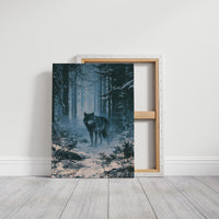 Wolf's Gaze Through Winter Woods