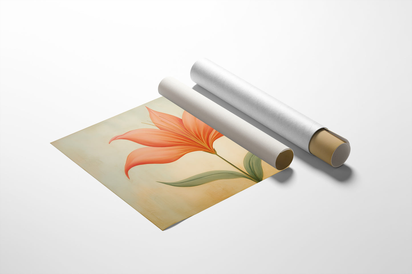 Coral Lily Basks In Golden Hour