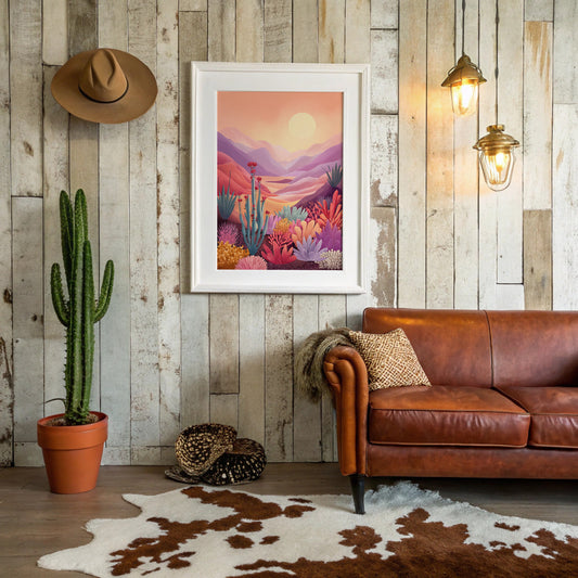 Sunset Paints Desert Flowers Wild