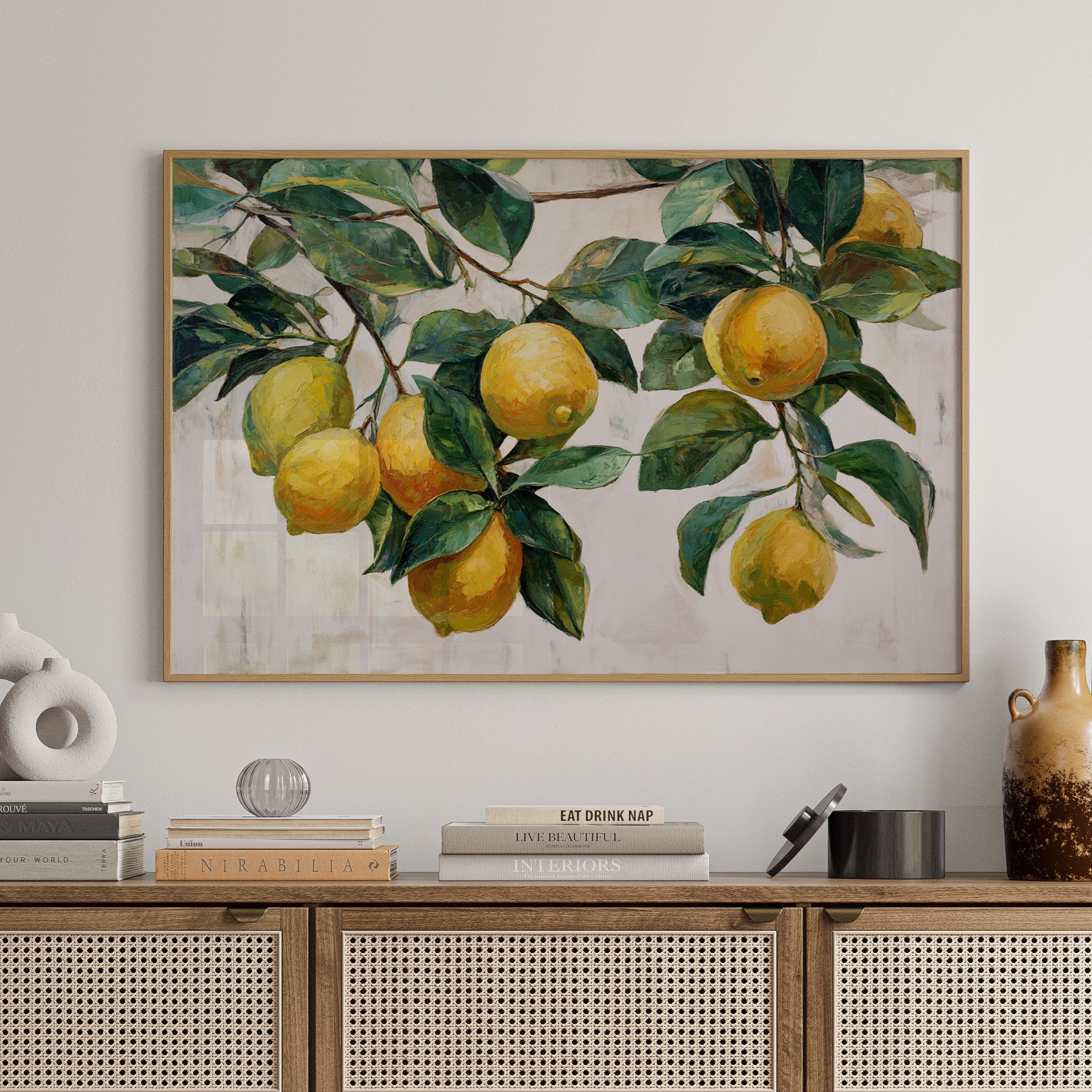 Sunlit Lemons Dance Among Leaves