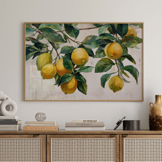 Sunlit Lemons Dance Among Leaves