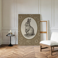 Victorian Rabbit in Floral Frame