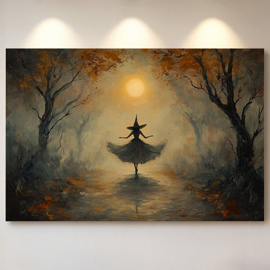 Moonlit Dance Through Autumn's Path