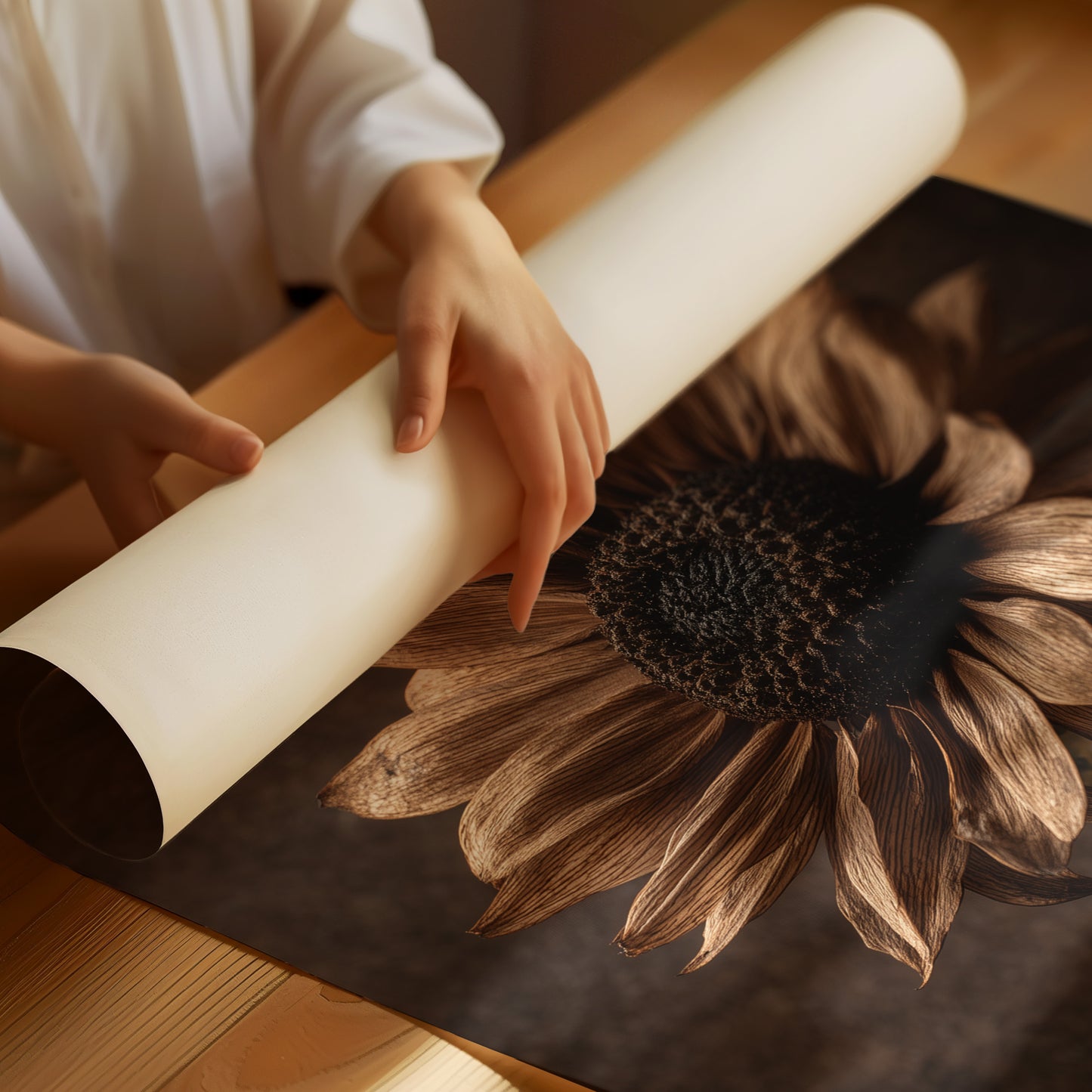 Bronze Petals Against Twilight Haze
