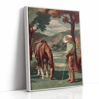 Pastoral Pause: Cowboy's Unexpected Fairway