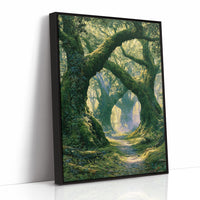 The Mossy Archway — Lavender Mist Forest Path Painting
