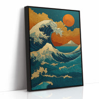 Teal Waves Chase Golden Horizons