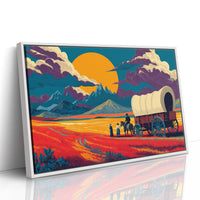 Prairie Wagons Chase Mountain Sunsets