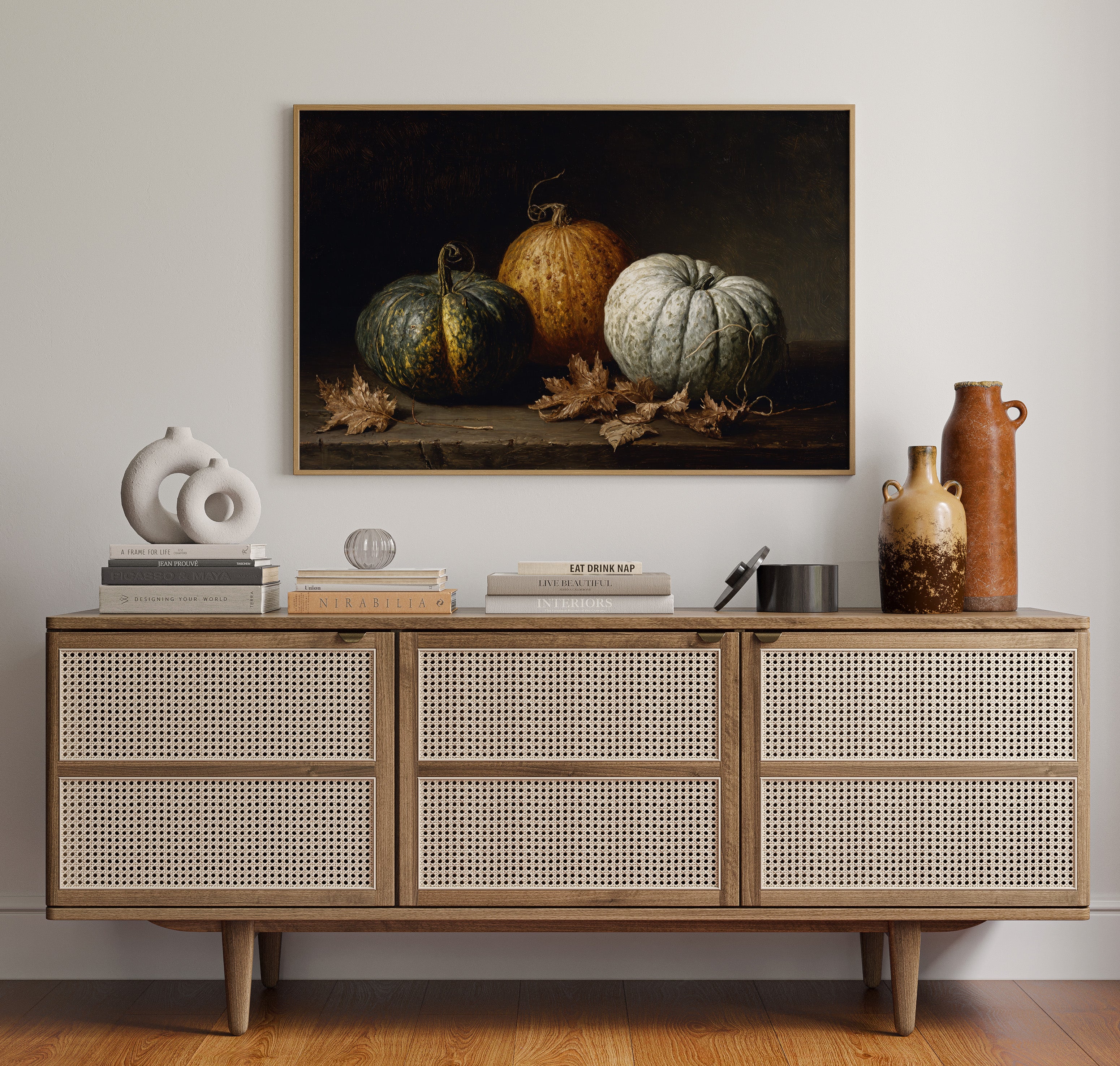 Autumn Gourds Dance With Maple