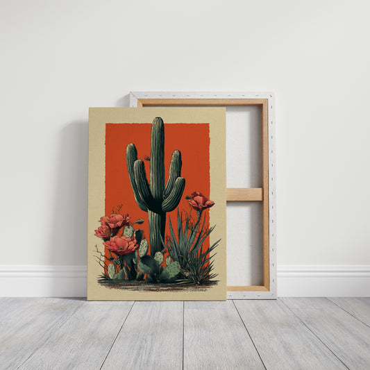 Saguaro Tales In Coral Sunset