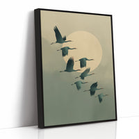 Cranes Dance Across Golden Dawn