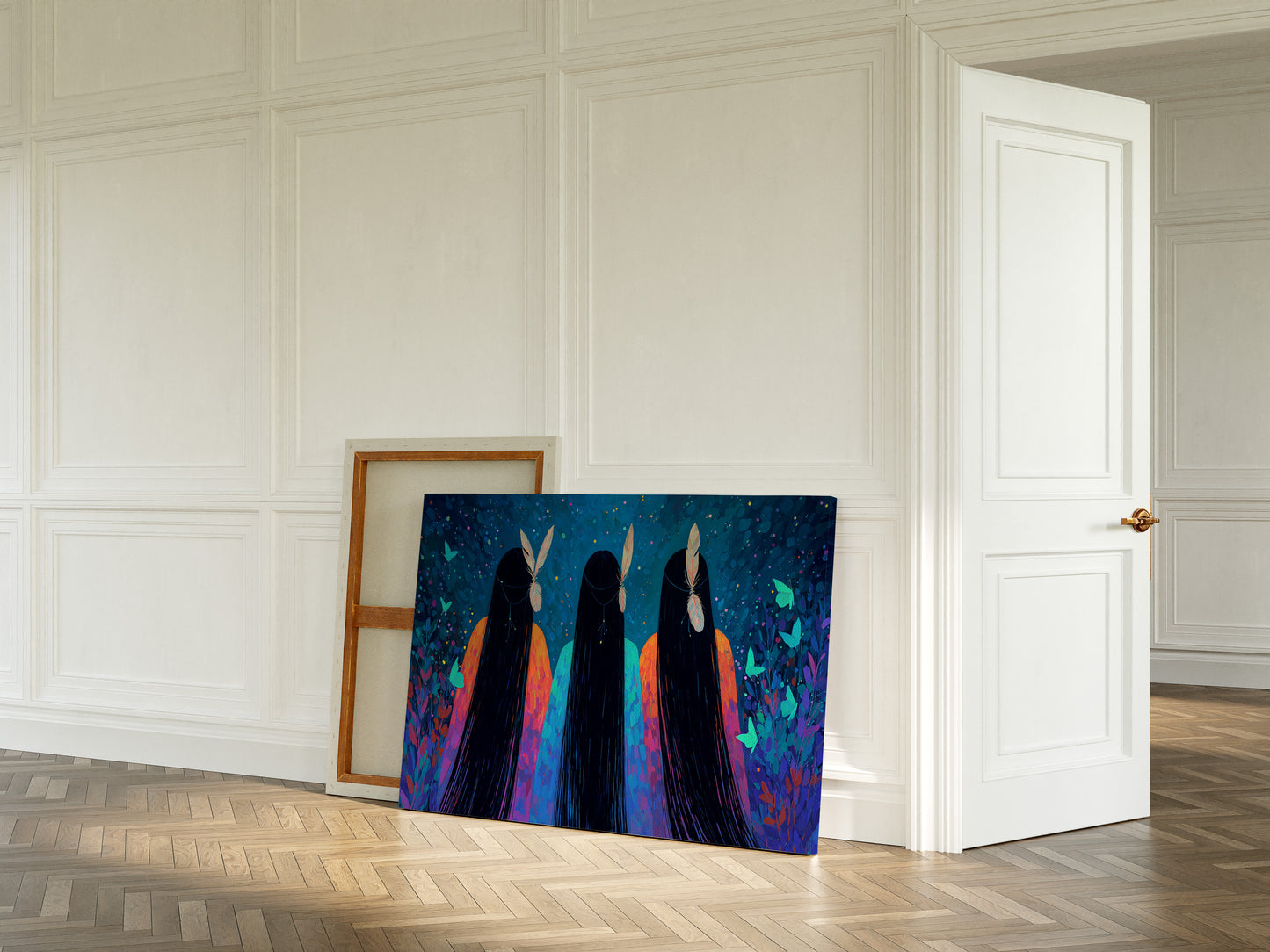 Moonlit Sisters Dance With Butterflies