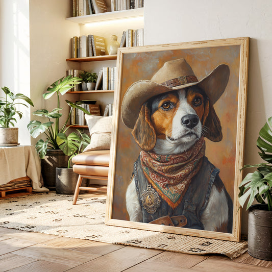 Deputy Beagle in Bandana and Hat