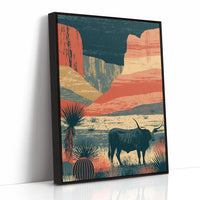 Longhorn at Dusk, Layered Mesas