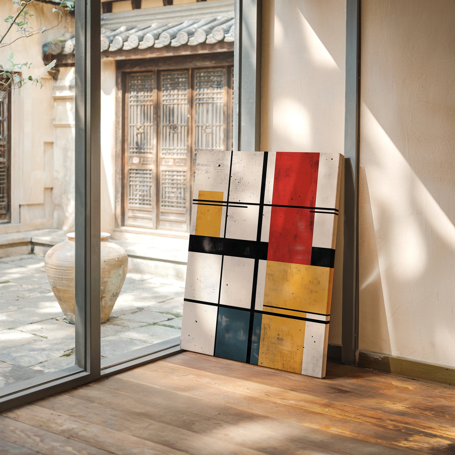 Modular Rhythm – Abstract Primary Color Grid Art