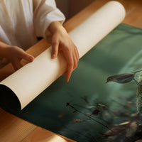 Solitary Songbird In Misty Forest