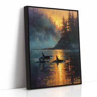Three Orcas at the Golden Hour