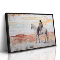 Desert Watcher on White Horse