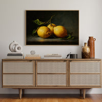 Sunlit Lemons On Ancient Wood