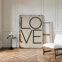 Vintage Modern LOVE Typography Canvas Print