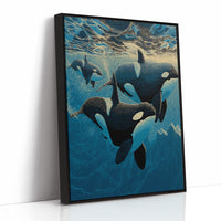 Orca Pod Below the Surface