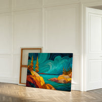 Golden Pines Dance Above Turquoise Waters