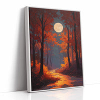 Autumn Path Beneath Harvest Moon