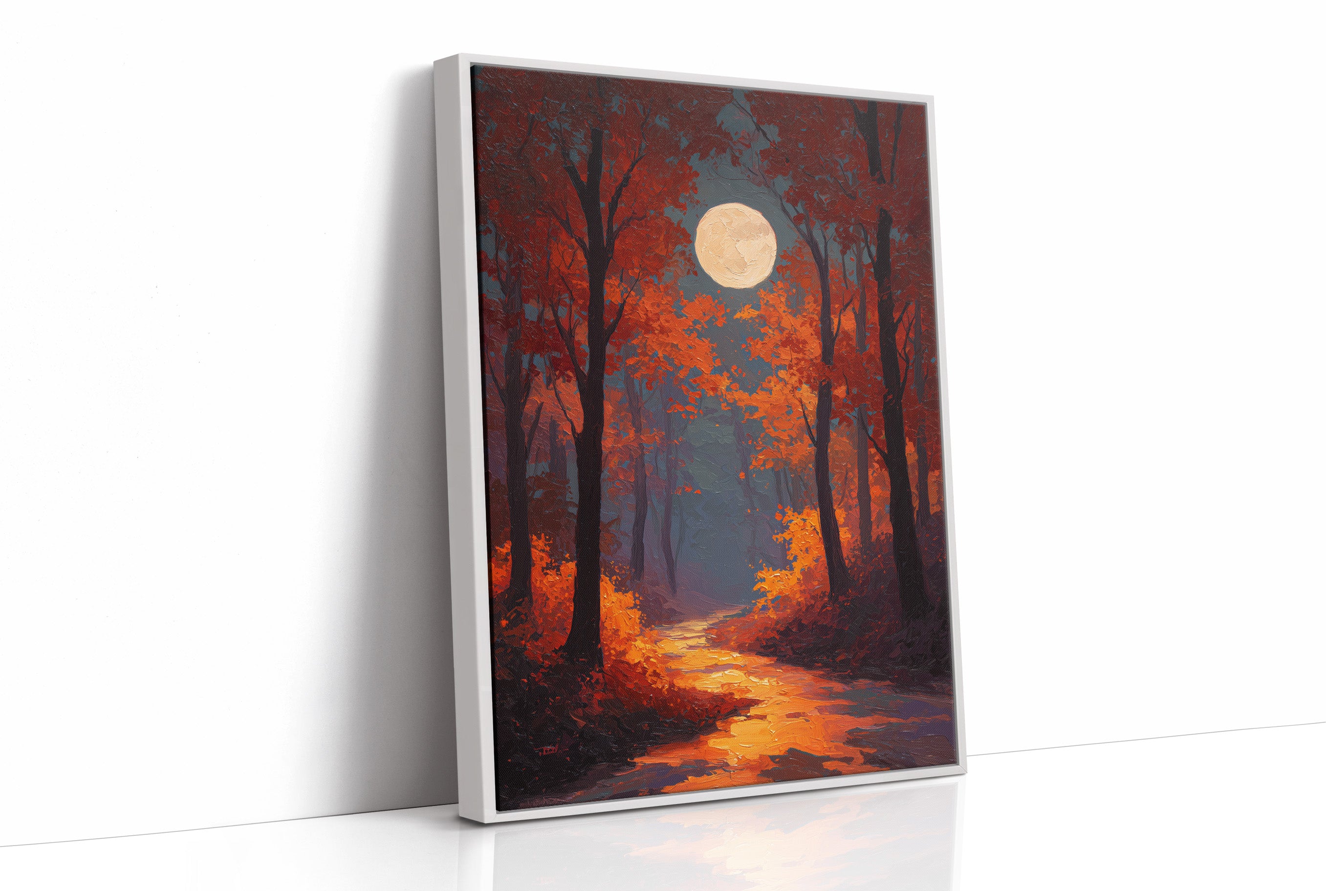 Autumn Path Beneath Harvest Moon