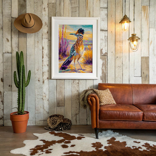 Desert Runner Wears Sunset Feathers